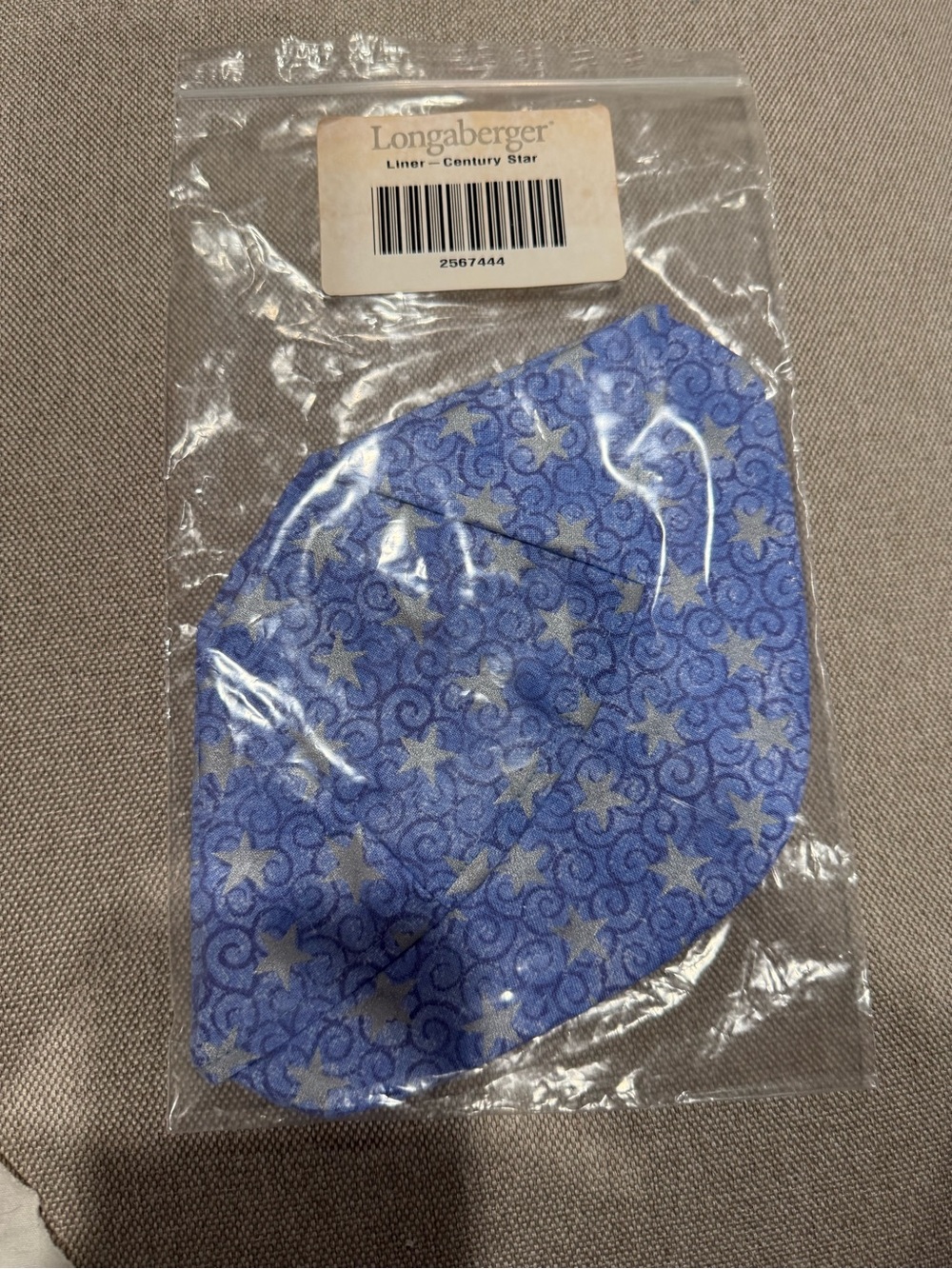 Longaberger 2000 Century Star Celebration Hostess Fabric Basket Liner